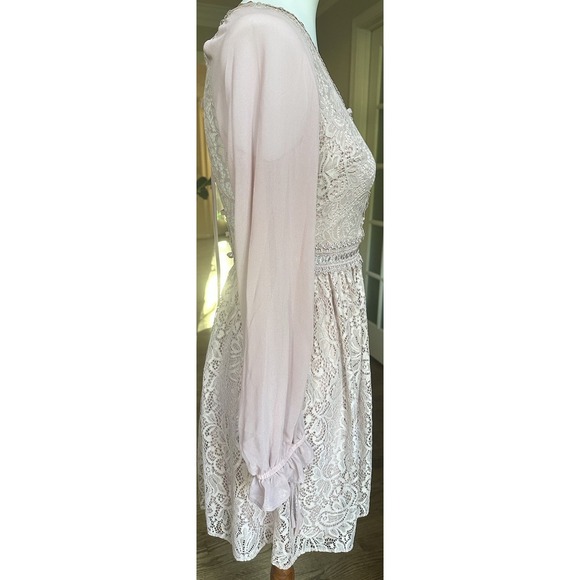 Topshop Lace Detail Mini Tie Dress Women's Size 4 - Picture 8 of 8